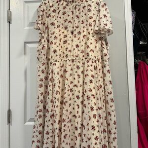 Torrid Cream Floral Midi Dress